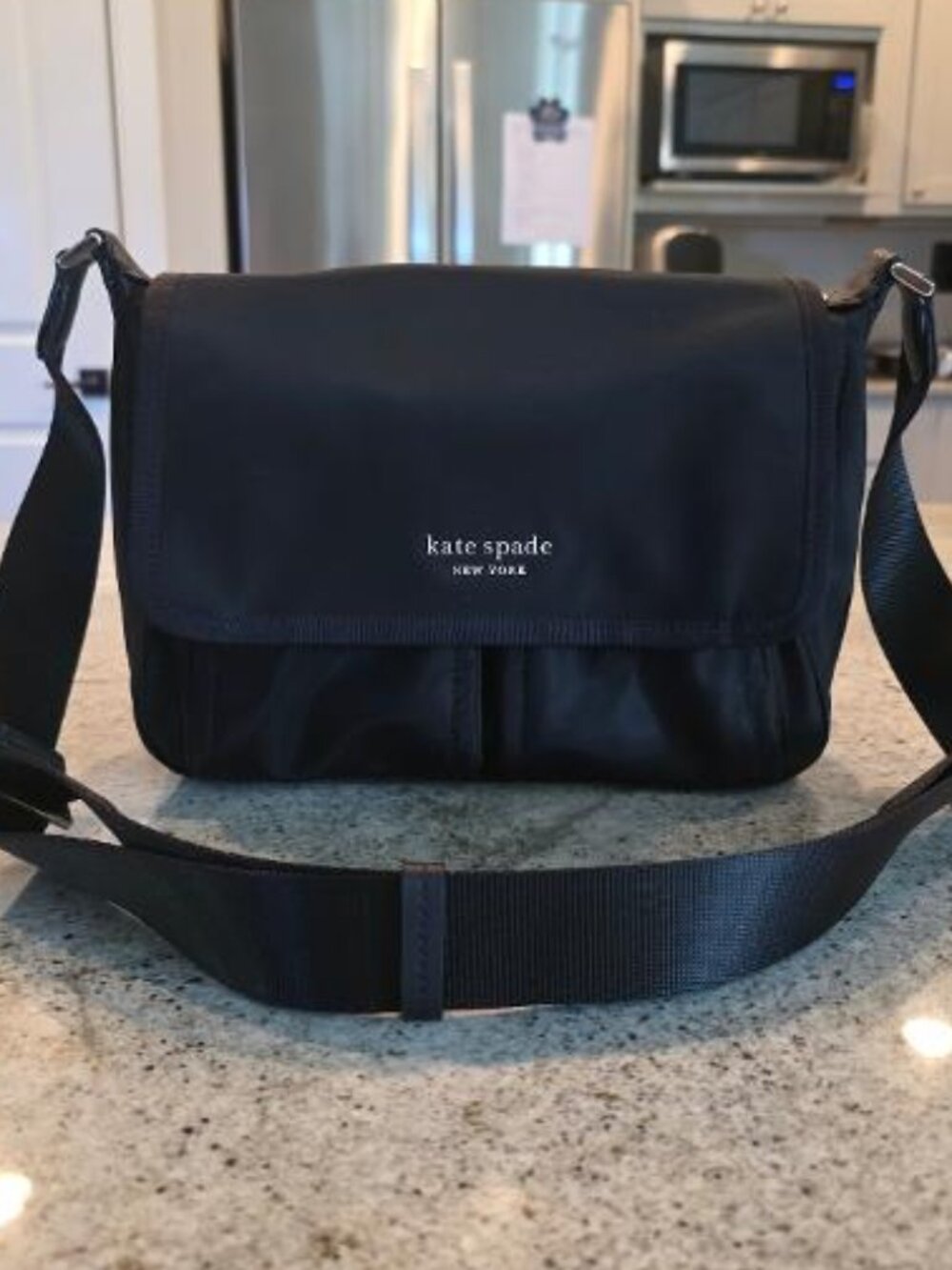 Kate Spade New York Black Nylon Cargo Crossbody Bag, Lots of Pockets!
